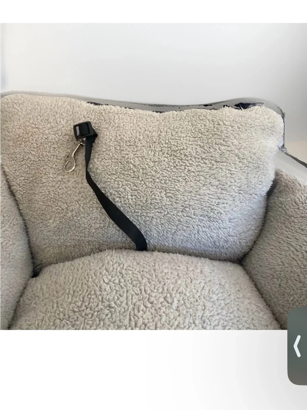 Plush Small Pet Car Seat in Navy and Cream